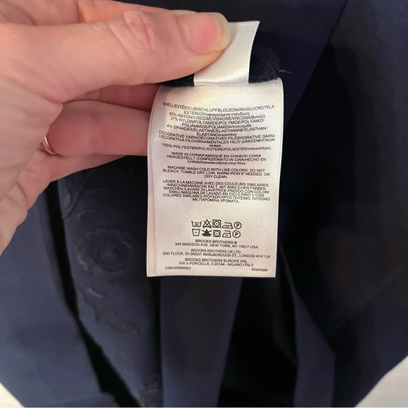 Brooks Brothers Navy Blue Embroidered Floral Knee Length Dress, Women’s Size 8 - Picture 5 of 9